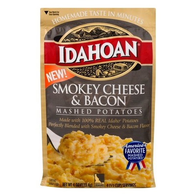 Idahoan SMOKEY CHEESE & BACON Instant Mashed Potatoes 4oz (3 Pack)
