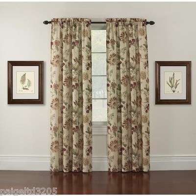 Essential Home Wilmont Floral One Panel - Tan / 42x63'' 