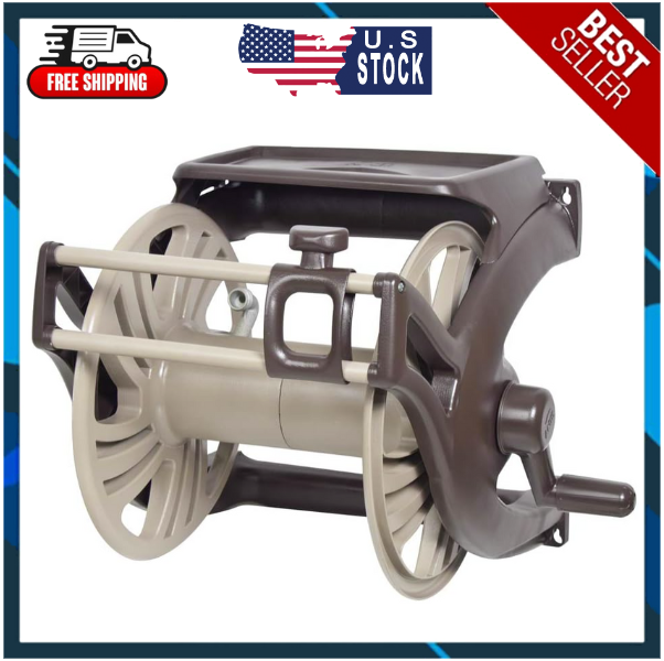 AMES 2415500 NeverLeak Poly Wall Mount Reel with Manual Guide and Tray, 225-Foot