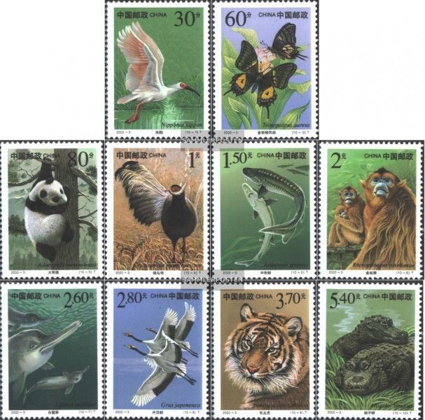 Volksrepublik China 3115-3124 (Kompl.Ausg.) Gestempelt 2000 GeschÃ¼Tzte Tiere