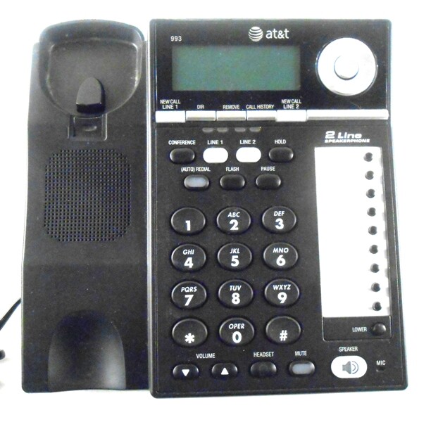 AT&T 993 2 Line Office Business CID Speakerphone Conference Headset Jack Phone