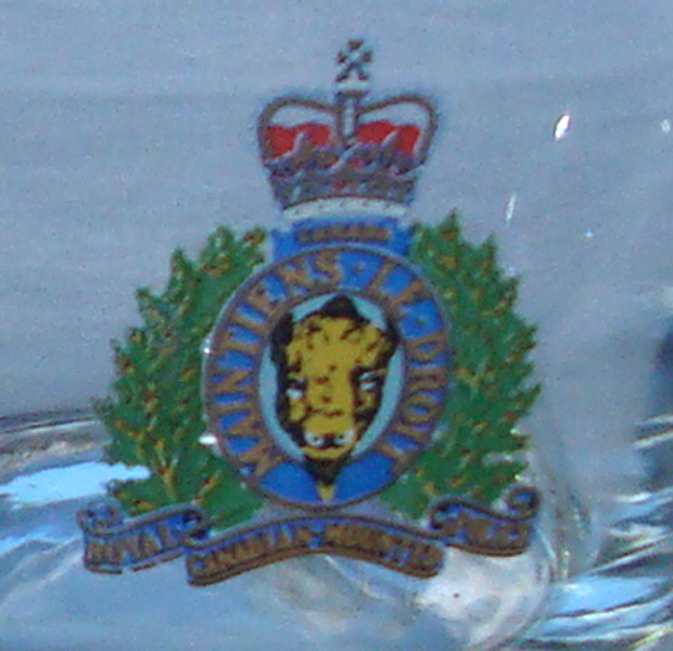 Royal Canadian Mounted Police Coat of Arms 6 Oz Whiskey Rocks Glasses Set of 2