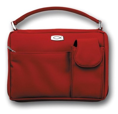 Microfiber Red with Exterior Pockets Large Book & Bible Cover