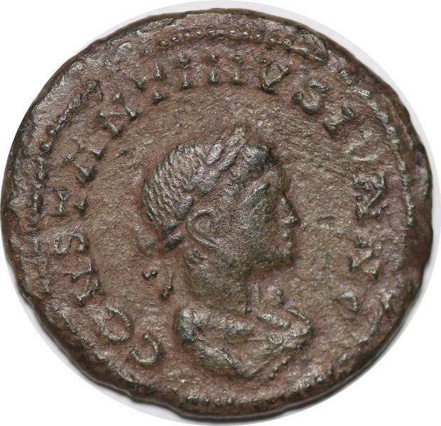 S1570 Constantine I Nummus Lugdunum Beata Tranqvillitas Vot/Is/Xx Plc
