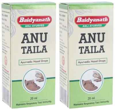 2 X Baidyanath ANU Taila (20ml) Ayurvedic Herbal Nasal Oil Tail