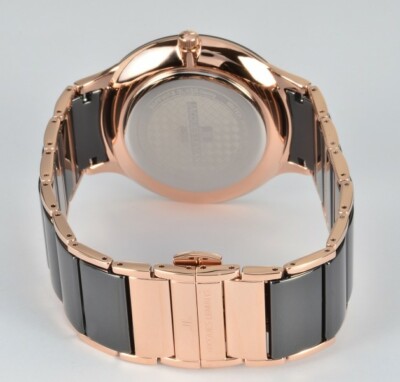 Pre-owned Jacques Lemans Classic 'dublin' Watch 40mm Ceramic Strap Sapphire Glass Bk Dial