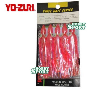 YO ZURI OCTOPUS AR C117-1 COL.ORANGE PINK VINYL BAIT SERIES SIZE 90mm TRAINA