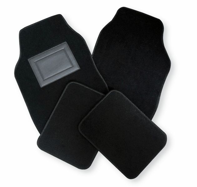 Set 4 Tappetini Tappeti Auto Universali Neri Antiscivolo Moquette linq