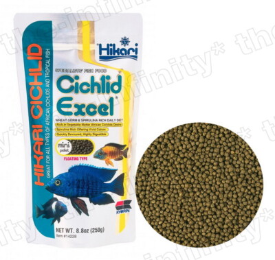 HIKARI CICHLID EXCEL HERBIVORE LARGER TROPICAL INCREASE COLOR PELLETS  FISH FOOD