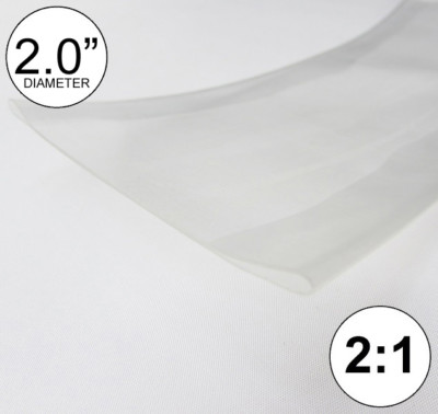 2'' ID Clear Heat Shrink Tube (8 inches) 2:1 ratio 2.0'' polyolefin feet/ft 50mm