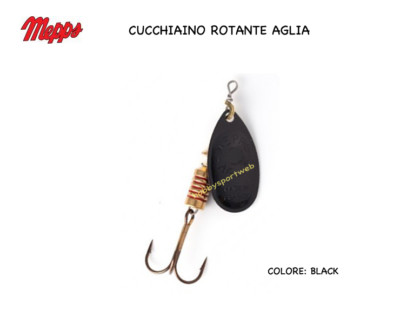 CUCCHIAINO MEPPS ROTANTE AGLIA SIZE 2  PALETTA BLACK SPINNING FIUME LAGO