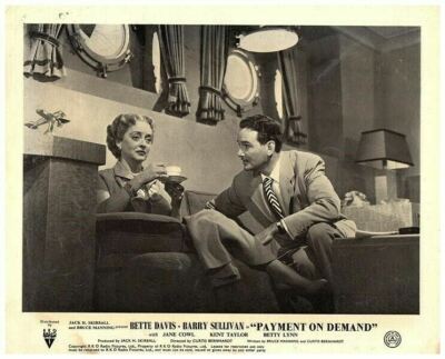 Payment on Demand Original Lobby Card Betty Davis Kent Taylor 1951