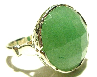 DESIGNER ''CA'' ITALY LARGE GREEN GEMSTONE STERLING SILVER COCKTAIL RING SZ 10.25