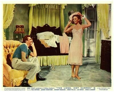 The Long Hot Summer Original Lobby Card Anthony Franciosa Lee Remick in lingerie