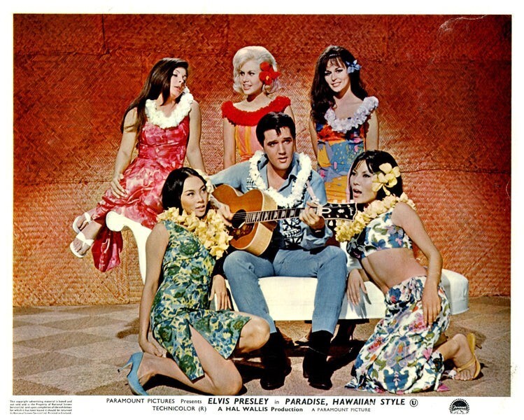 paradise hawaiian style elvis presley original lobby card suzanna leigh 1966