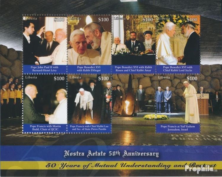 Liberia 6864-6870 Feuille Miniature Neuf Avec Gomme Originale 2015 Nostra Aetate