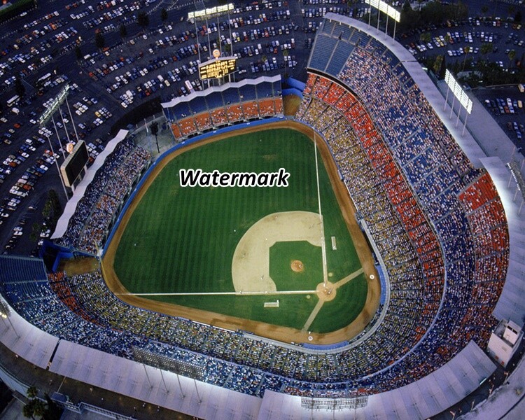 MLB 1990 Los Angeles Dodgers Dodger Stadium Aerial View