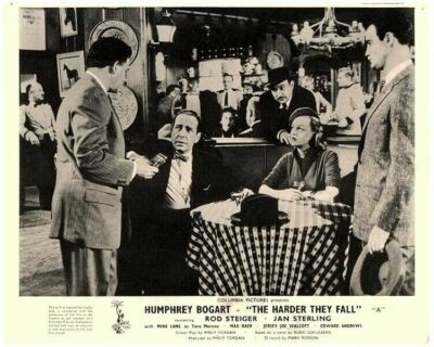 The Harder They Fall Original Lobby Card Humphrey Bogart Jan Sterling 1956