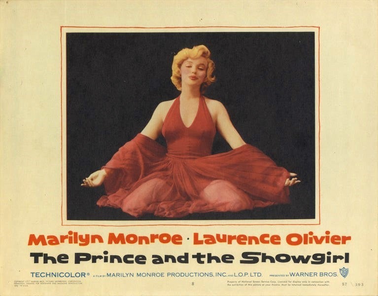 marilyn monroe prince and the showgirl 1957 original lobby card red dress rare
