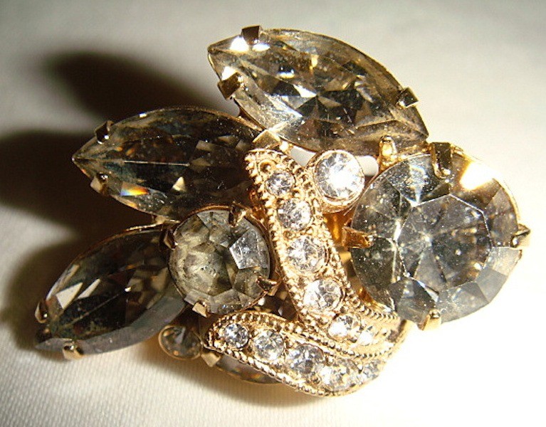 Vintage Eisenberg Ice Pin & Earrings Set