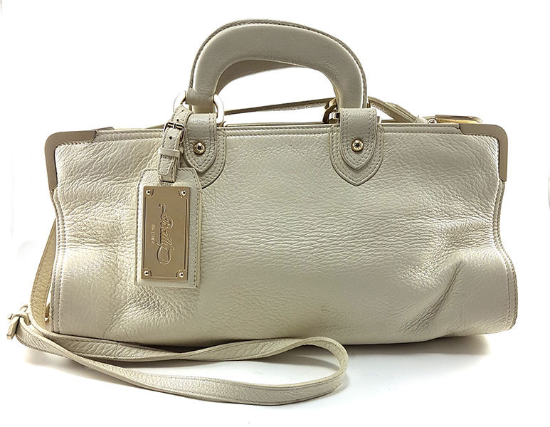 BALLY White Leather Shoulder Handbag