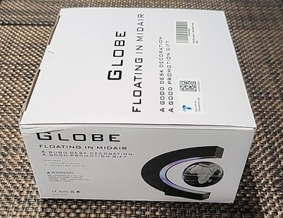 Globe Floating in Midair Colorfully Lighted Black And Silver Globe -New