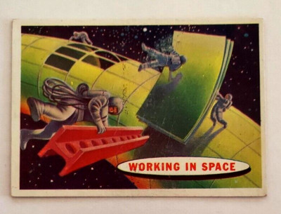 1958 Topps Target Moon #52 Working In Space Pink Back Nice