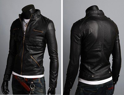 MARKENLOS - UNSERER PRODUKTION - HAND GEMACHT - IT DE HERREN LEDERJACKE BIKER MEN'S LEATHER JACKET COAT HOMME VESTE EN CUIR N16AB8