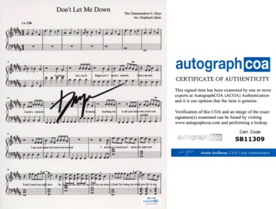 Singer DAYA signed ''DON'T LET ME DOWN'' 8x10 Photo MUSIC SHEET Grace Tandon ACOA