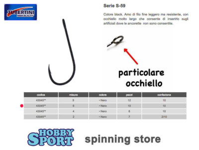 2 CONF. AMI TUBERTINI SERIE S 59 SIZE 6 BLACK CON ANELLO RING  BUSTA 10 PZ