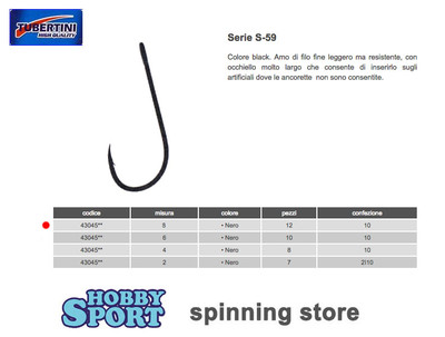 2 CONF.  AMI TUBERTINI SERIE S 59 SIZE 8 BLACK CON ANELLO RING   BUSTA 12 PZ