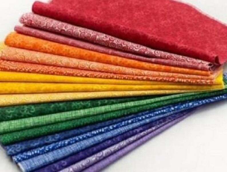 108 piece Rainbow Basics  charm pack 5" squares 100% cotton fabric quilt