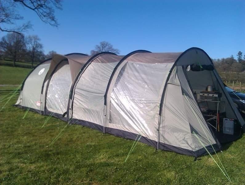 Coleman Fremont 4 berth tunnel tent and camping gear ready to go in Blackpool, Lancashire