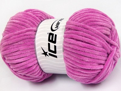 Ice CHENILLE BABY Yarn #58883 ORCHID Super Soft & Comfy Worsted 100 Grams