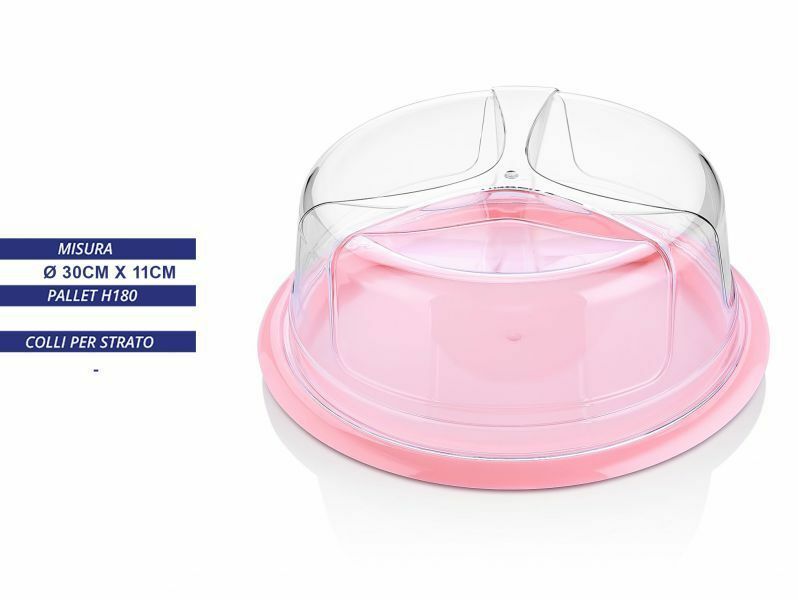 Vassoio Piatto Porta Torta Copritorta Con Copertura Bar 30x11cm dfh