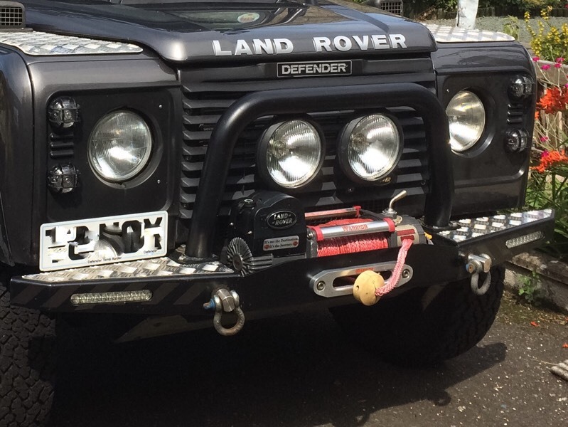 NOW SOLD. LAND ROVER DEFENDER WINCH BUMPER AND WINCH KIT in