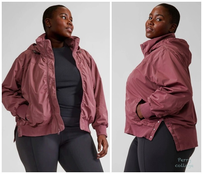 ATHLETA Point Reyes Bomber Jacket PLUS 3X Tawny Rose Coat, Windbreaker Rain Coat