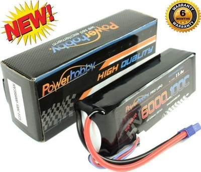 Powerhobby 3S 11.4V HV 6000mAh 100C Lipo Battery EC3 : Losi TEN-SCBE