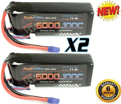 Powerhobby 3S 11.4V HV 6000mAh 100C Lipo Battery EC3 (2) : Stealthwake 23''