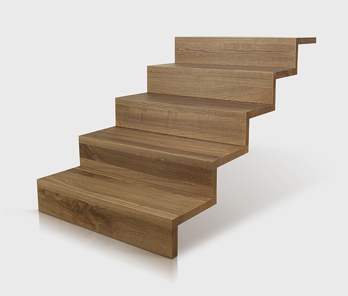 Wooden Ashwood Stair Cladding Treads Risers Steps Lacquered Solid 85cm