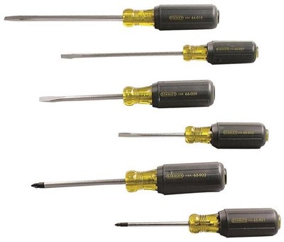 NEW STANLEY 66-565 6 PIECE PHILLIPS AND SLOTTED SCREWDRIVER TOOL SET 6163539