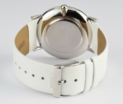Pre-owned Jacques Lemans 'la Passion' Minimalist Quartz Watch 5atm 40mm Case White Dial
