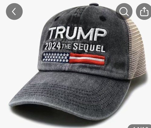 &ldquo;Trump 2024 The Sequel&rdquo; Adjustable Trucker Hat Make America Great Again MAGA