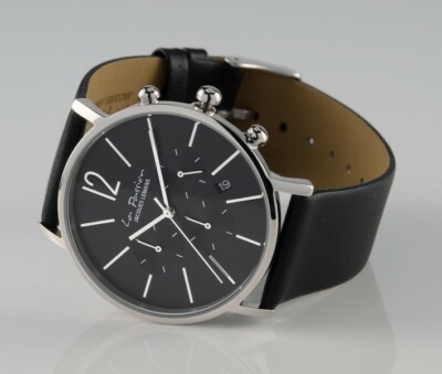 Pre-owned Jacques Lemans 'la Passion' Minimalist Chronograph Watch 5atm 40mm Case Blk Dial