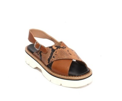 MOT-CLe 1750 Multi-Color Leather Slingbacks Platform Sandals 38 / US 8