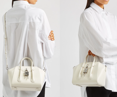 GIVENCHY Antigona Lock Mini Leather Top Handle Cross Body Bag Ivory 2150 ITALY