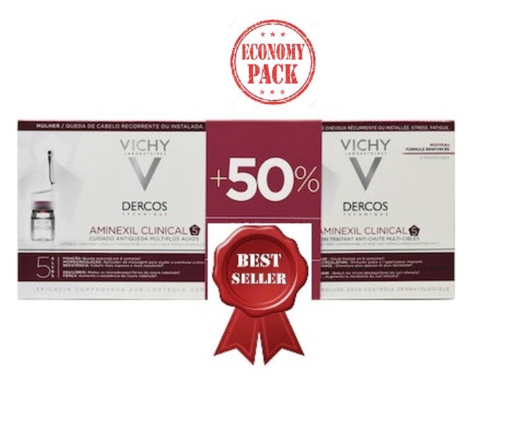 VICHY DERCOS Clinical 5 Women 33 x 6ml Hair Loss Treatment TRACKING