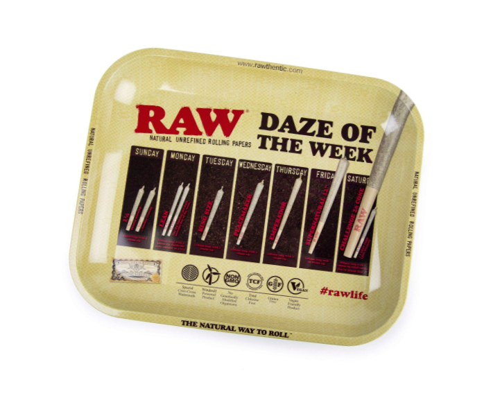 RAW Large Rolling Tray - DAZE OF THE WEEK 14" x 11" x 1.25"