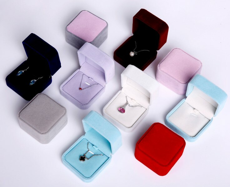 Deluxe Classic VELVET Necklace Pendant Earrings Presentation Jewelry Gift Box