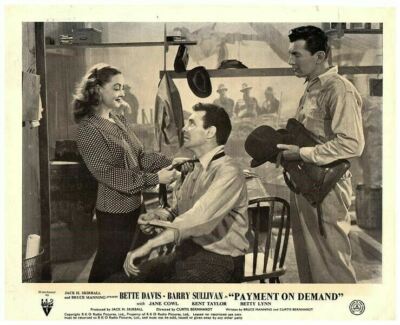 Payment on Demand Original Lobby Card Betty Davis Barry Sullivan 1951